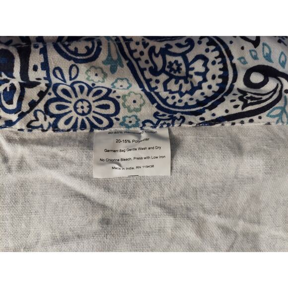 Scalloped Edge Blue Paisley Valance 60" X 13" Curtain 1 Panel TJ - Picture 2 of 2